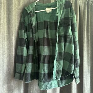 American Eagle Outfitters Forest Green Flannel Shirt